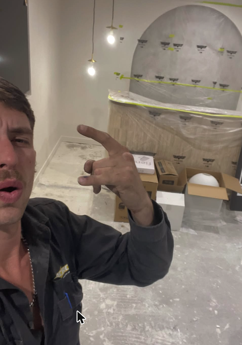 Sam on-site roughing in pendant wiring